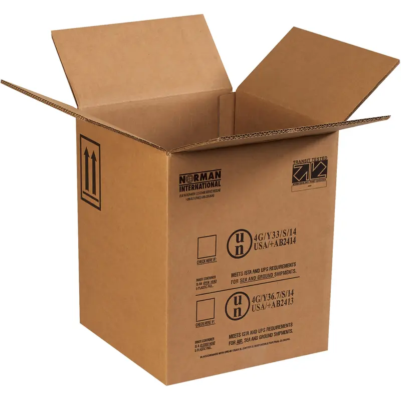 12 1/2 x 12 1/2 x 15 1/8" 1 - 5 Gallon Plastic Pail Haz Mat Boxes (HAZCO15GP) Bundle Of 10