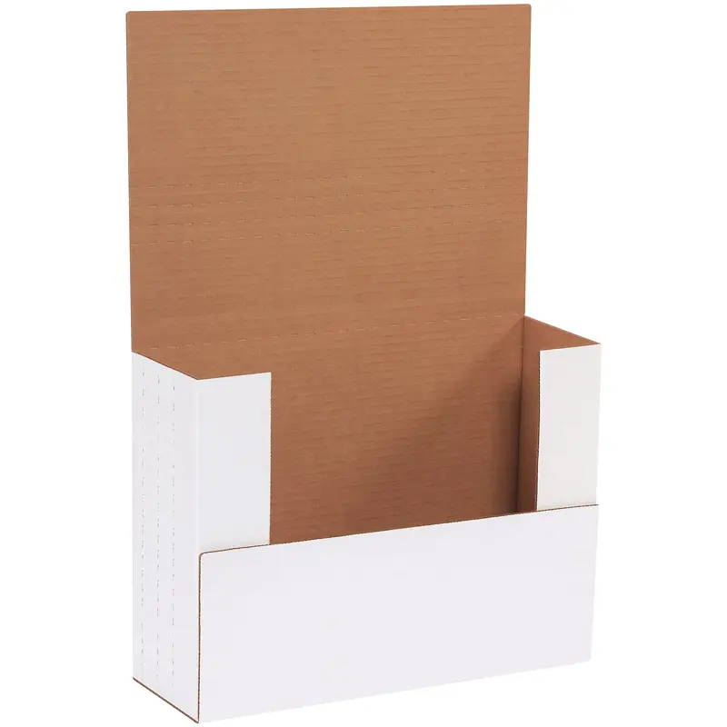 12 1/8 x 9 1/8 x 4" White Easy-Fold Mailers (M2BKXL) Bundle Of 50