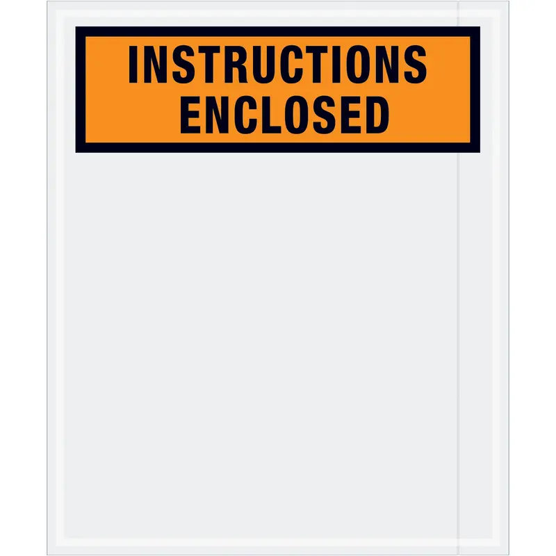 12 x 10" Orange "Instructions Enclosed" Envelopes (PL479) Case Of 500
