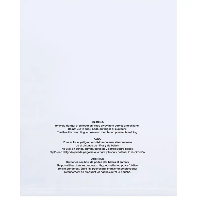 12 x 18" - 1 Mil (100 Pack) Flat Suffocation Warning Poly Bags (PBM12181100) Case Of 100
