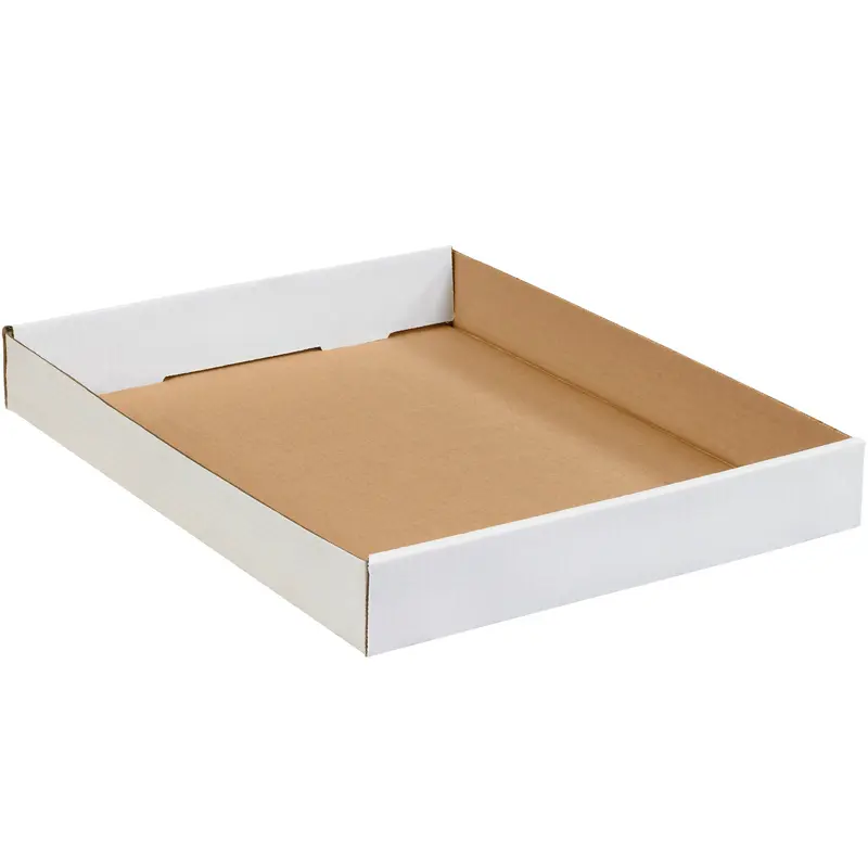 15 x 12 x 1 3/4" White Corrugated Trays (15122CTW) Bundle Of 50