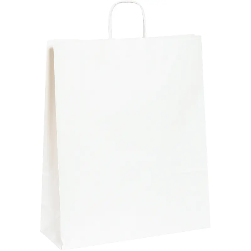 16 x 6 x 19 1/4" White Paper Shopping Bags (BGS110W) Case Of 200