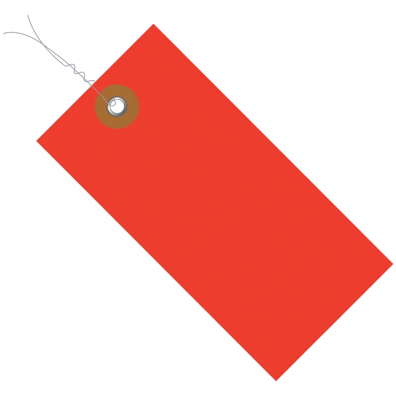 2 3/4 x 1 3/8" Red Tyvek Pre-Wired Shipping Tag (G14013D) Case Of 100