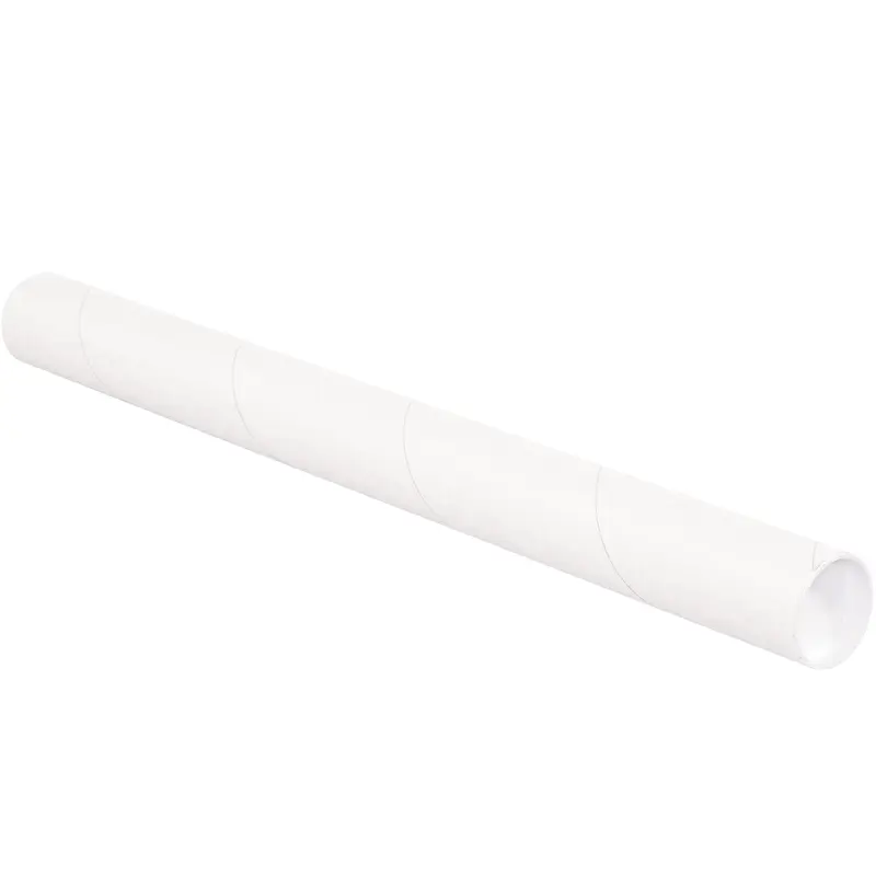 2 1/2 x 48" White Tubes with Caps (P2548W) Case Of 34