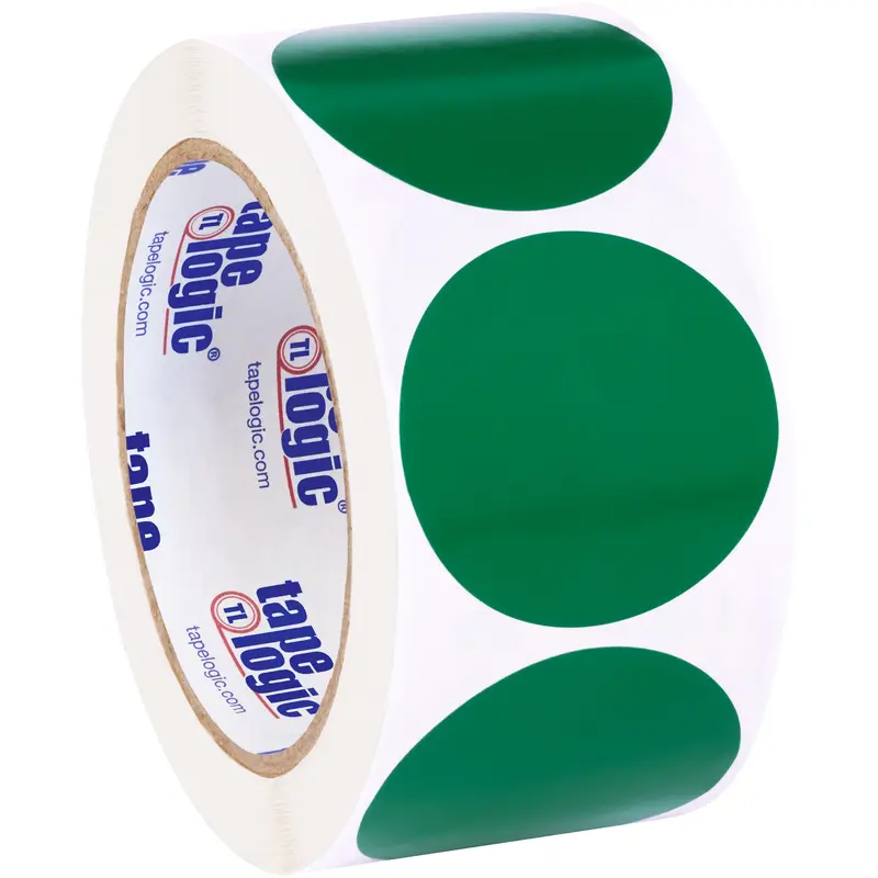 2" Green Inventory Circle Labels (DL613D) Roll Of 500