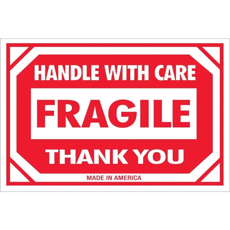 2 x 3" - "Fragile - Handle With Care" Labels (DL1053) Roll Of 500