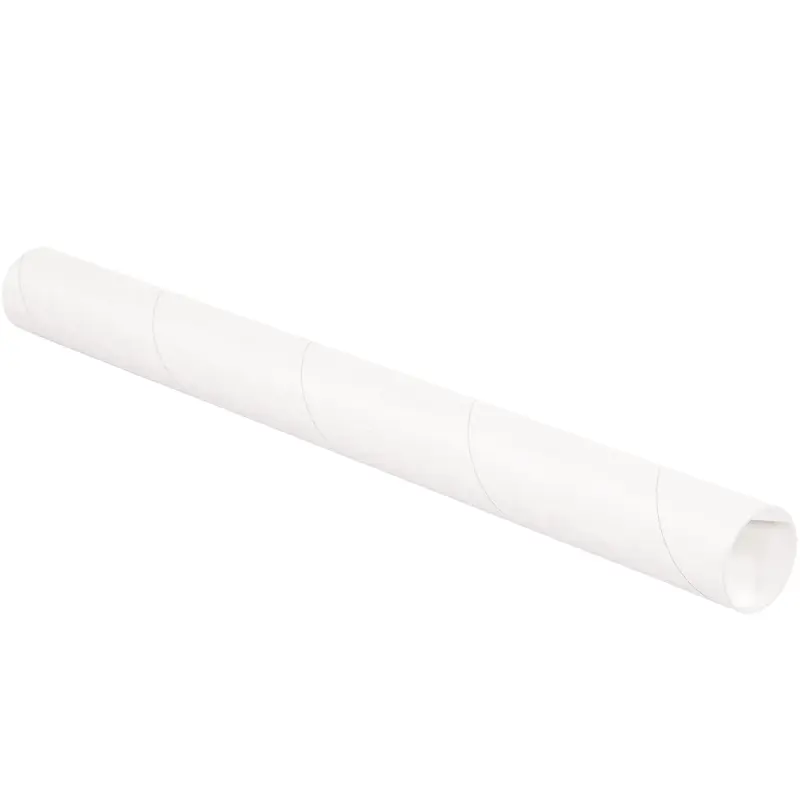 2 x 48" White Tubes with Caps (P2048W) Case Of 50