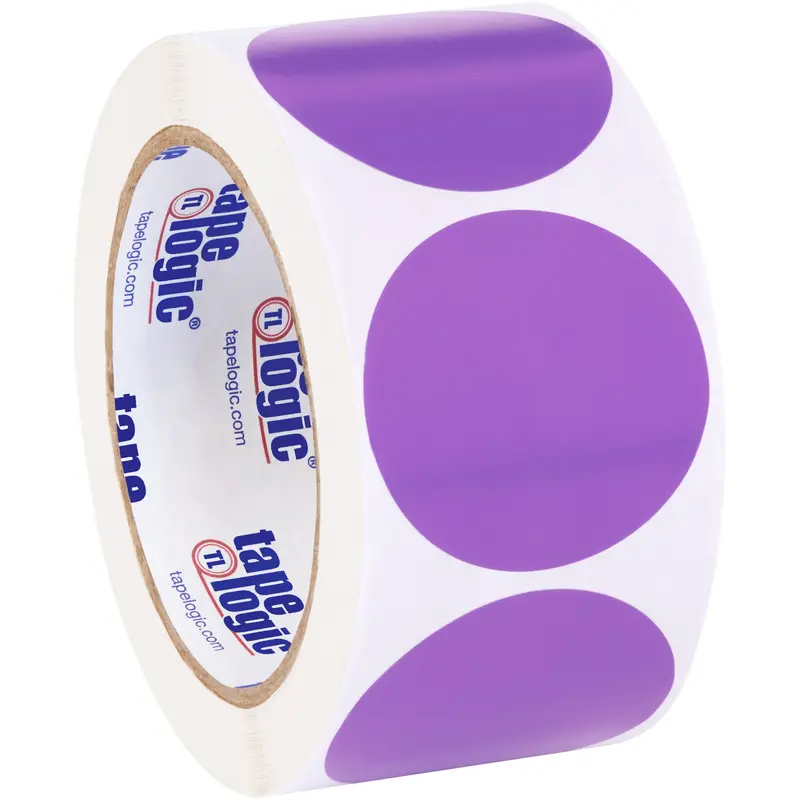2" Purple Inventory Circle Labels (DL613M) Roll Of 500