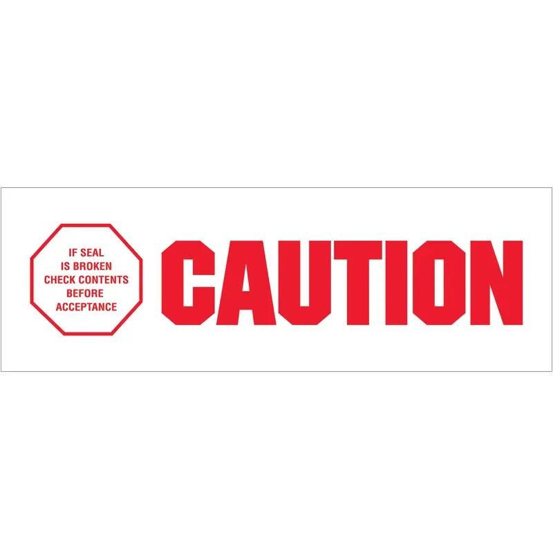 2" x 110 yds. - "Caution - If Seal Is Broken..." Tape Logic Messaged Carton Sealing Tape (T902P04) Case Of 36