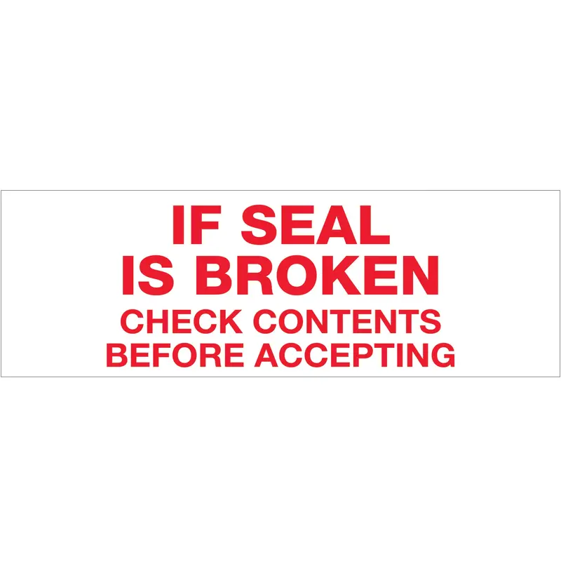2" x 55 yds. - "If Seal Is Broken..." Tape Logic Messaged Carton Sealing Tape (T901P16) Case Of 36