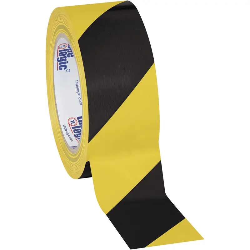 2" x 36 yds. Black/Yellow Tape Logic Striped Vinyl Safety Tape (T9236BY) Case Of 24