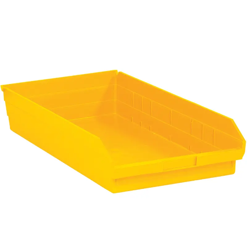 23 5/8 x 11 1/8 x 4" Yellow Plastic Shelf Bin Boxes (BINPS124Y) Case Of 6