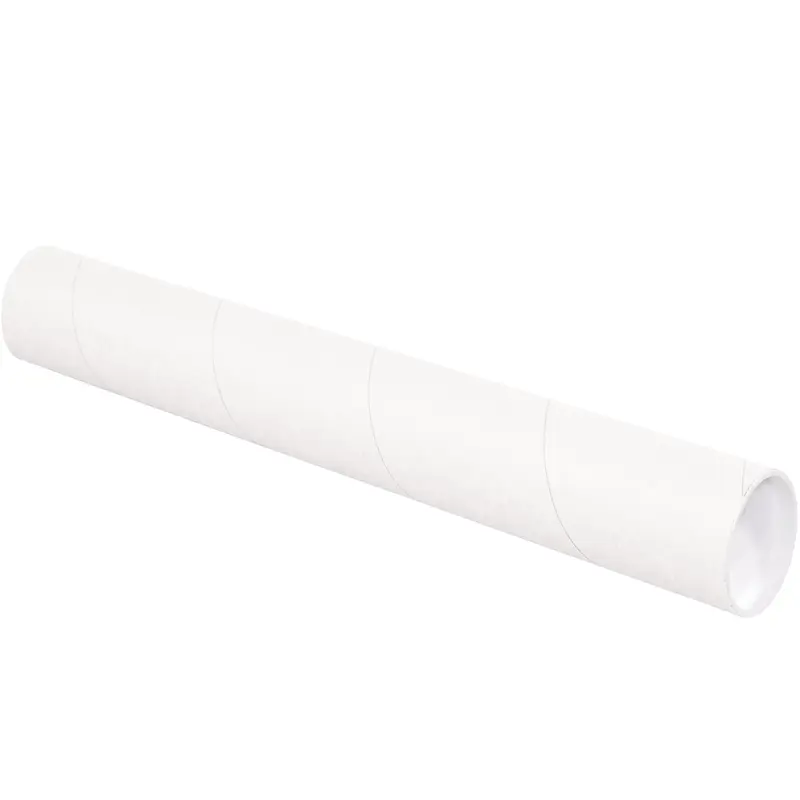 3 x 20" White Tubes with Caps (P3020W) Case Of 24