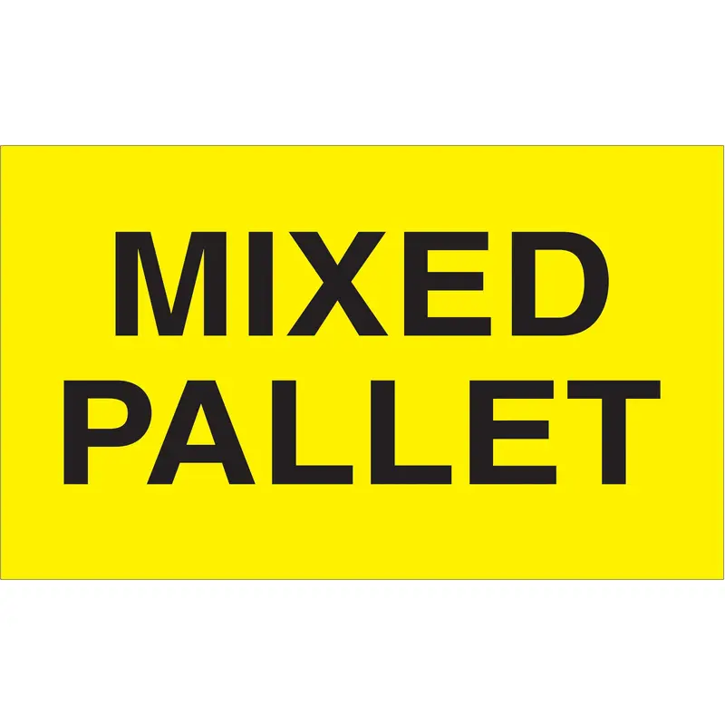 3 x 5" - "Mixed Pallet" (Fluorescent Yellow) Labels (DL2481) Roll Of 500