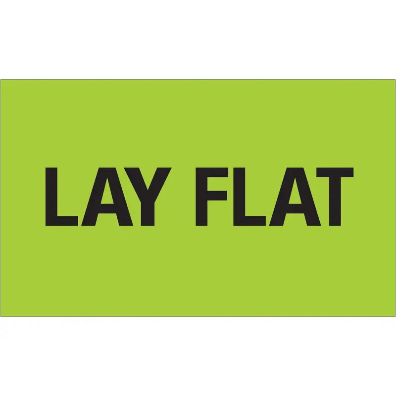 3 x 5" - "Lay Flat" (Fluorescent Green) Labels (DL1127) Roll Of 500