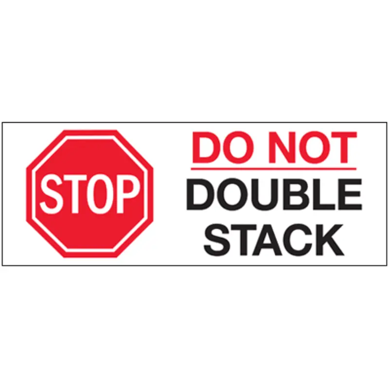 3 x 8"  - "Stop - Do Not Double Stack" Labels (DL7012) Roll Of 250