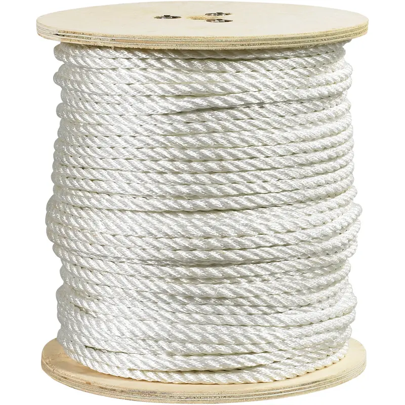 3/8", 2,900 lb, White Twisted Polyester Rope (TWR137) Each