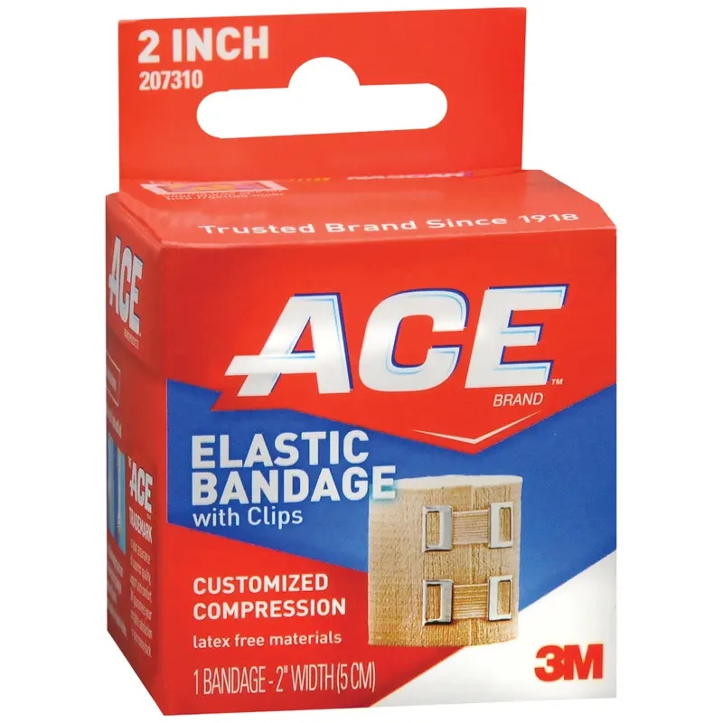 3M ACE Elastic Bandage 2 Inch Width Clip Detached Closure Tan NonSterile Standard Compression (1084229_CS) 72/CS