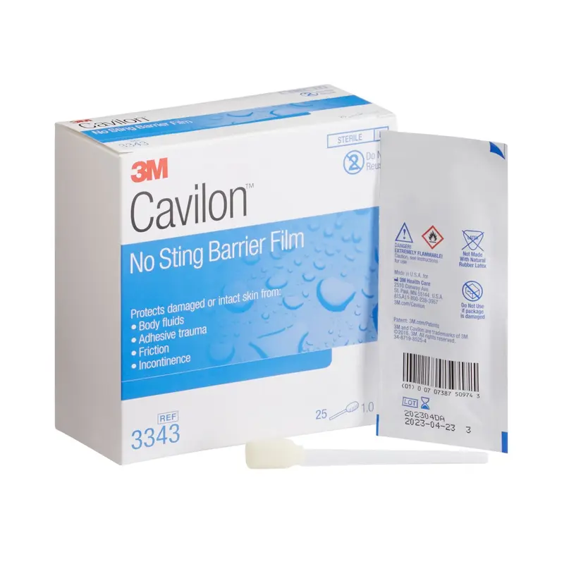 3M Cavilon No Sting Skin Barrier Applicator 26 to 62% Strength Hexamethyldisiloxane / Isooctane / Acrylate Terpolymer / Polyphenylmethylsiloxane Individual Packet Sterile (292018_BX) 25/BX