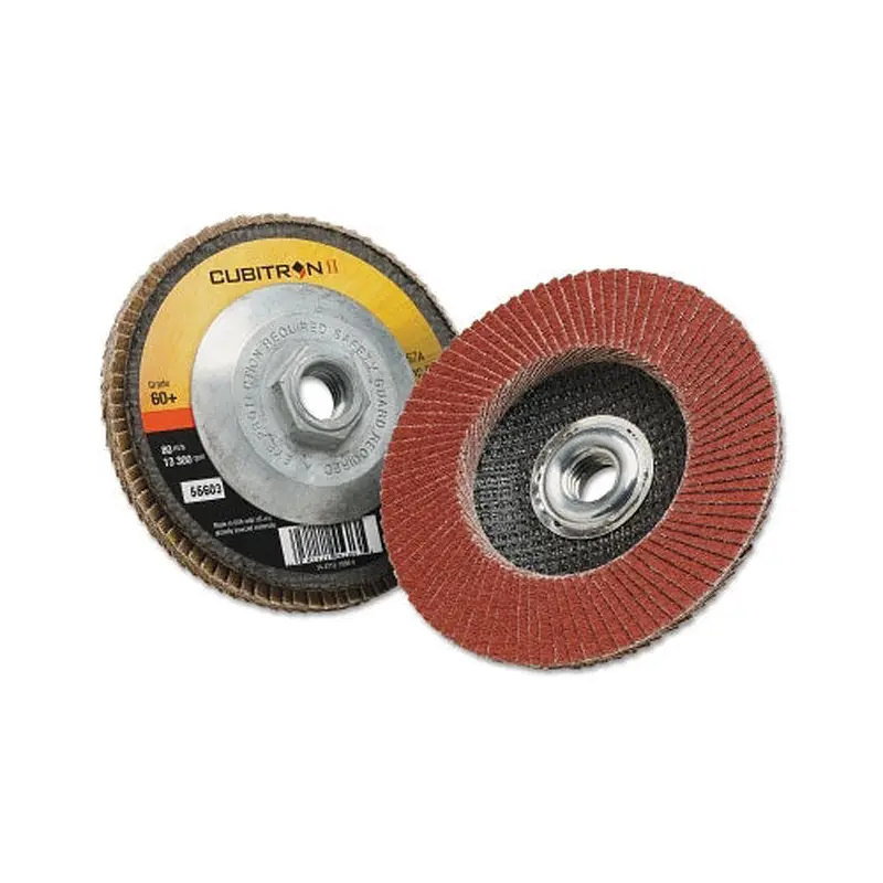 3M Cubitron II Flap Disc 967A, 4-1/2 in dia, 60 Grit, 5/8 in-11 Arbor, 13,300 RPM, Type 27 (405-051141-55603) 10 EA / CA