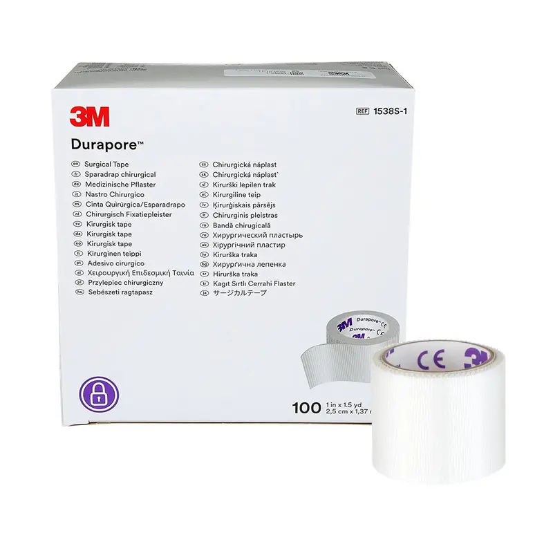 3M Durapore Medical Tape White 1 Inch X 1-1/2 Yard Silk-Like Cloth NonSterile (6020_BX) 100/BX