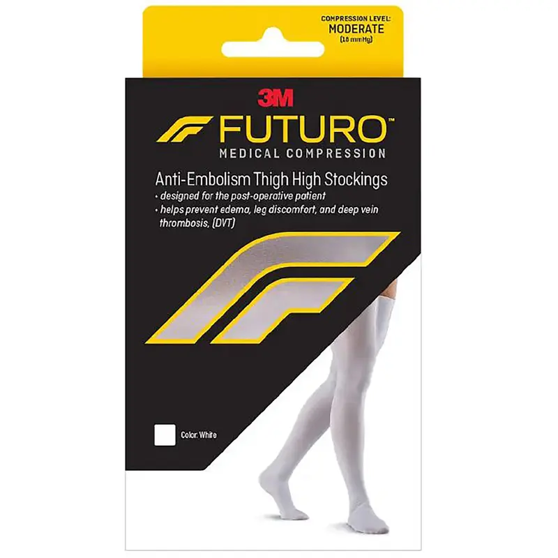 3M Futuro Anti-embolism Stocking Thigh High Medium / Short White Closed Toe (1084281_CS) 6/CS