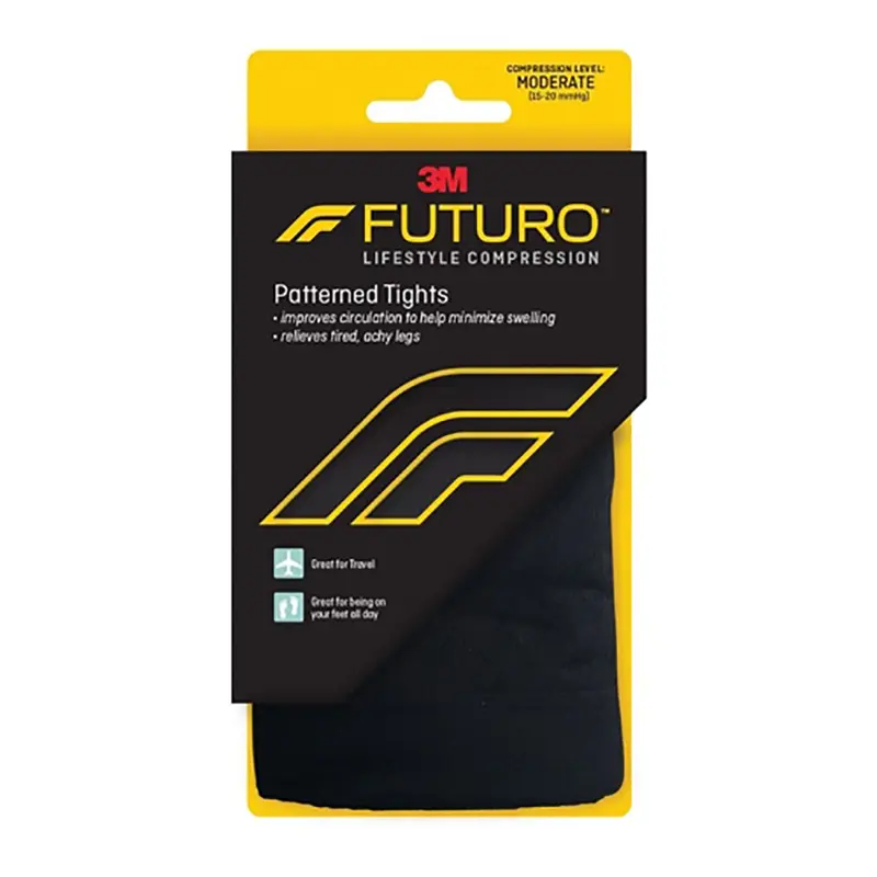 3M Futuro Pattern Compression Pantyhose Waist High Medium Black Closed Toe (1158348_CS) 12/CS