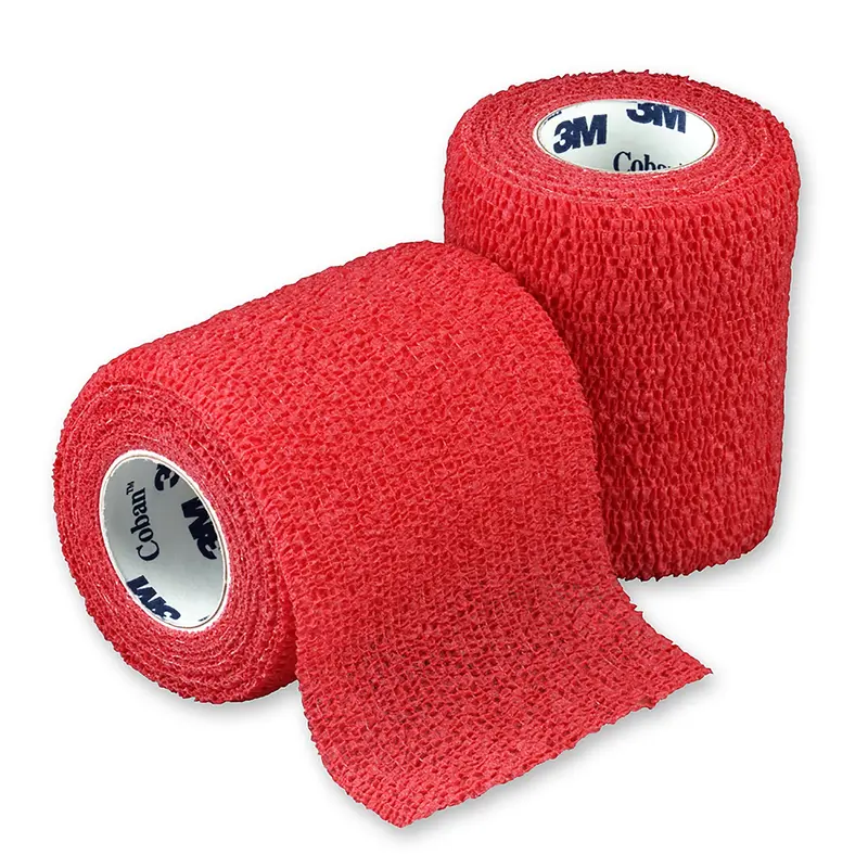 3M Coban Cohesive Bandage 3 Inch X 5 Yard Self-Adherent Closure Red NonSterile Standard Compression (176491_BX) 24/BX