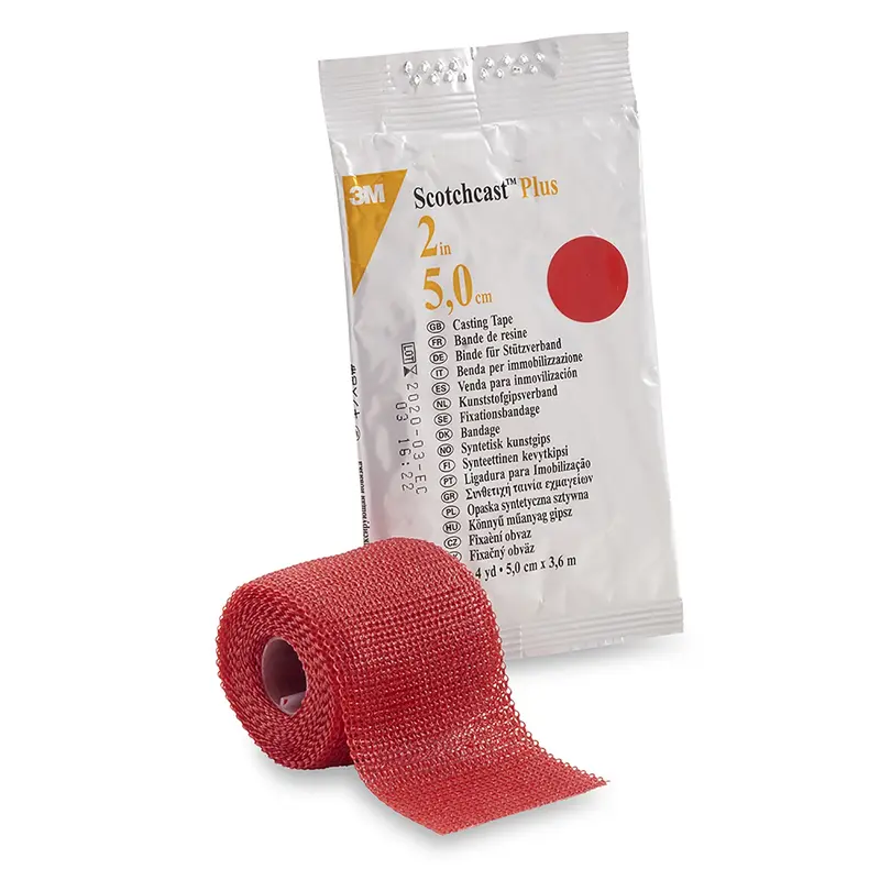 3M Scotchcast Plus Cast Tape 2 Inch X 12 Foot Fiberglass / Resin Red (199227_CS) 10/CS