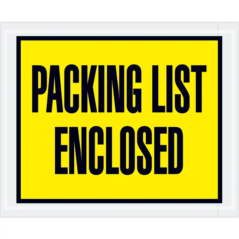 4 1/2 x 5 1/2" Yellow "Packing List Enclosed" Envelopes (PL401) Case Of 1000