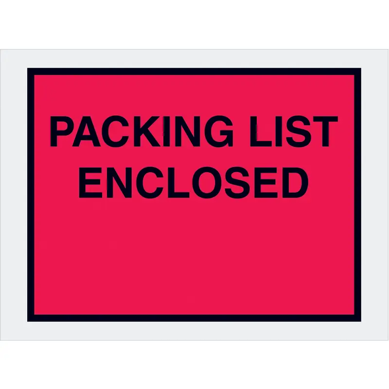 4 1/2 x 6" Red "Packing List Enclosed" Envelopes (PL413) Case Of 1000