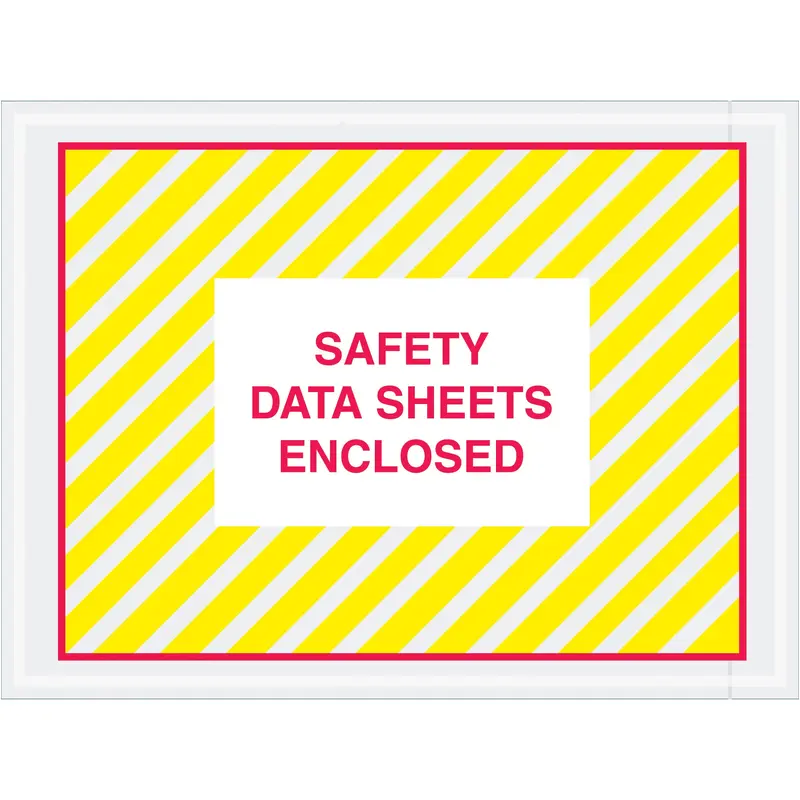 4 1/2 x 6" "Safety Data Sheets Enclosed" SDS Envelopes (PL498) Case Of 1000