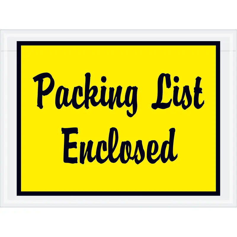 4 1/2 x 6" Yellow "Packing List Enclosed" Envelopes (PL486) Case Of 1000