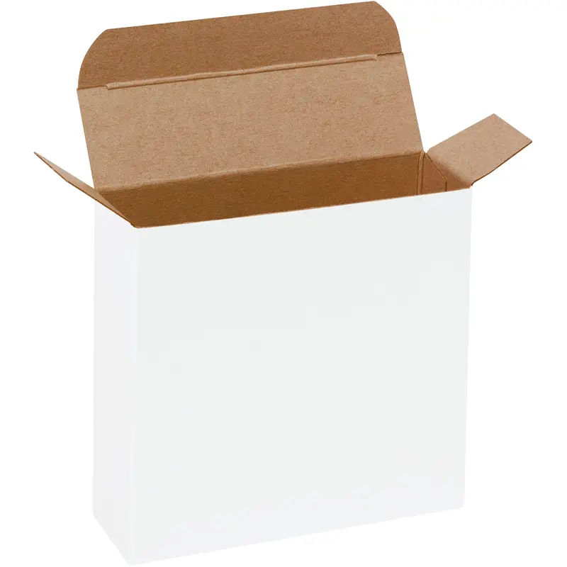 4 1/4 x 1 1/4 x 4 1/4" White Reverse Tuck Folding Cartons (RTC39W) Case Of 500