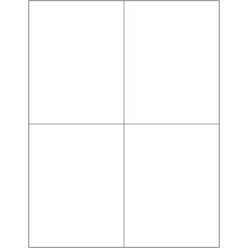 4 1/4 x 5 1/2" White Removable Rectangle Laser Labels (LL269) Case Of 400