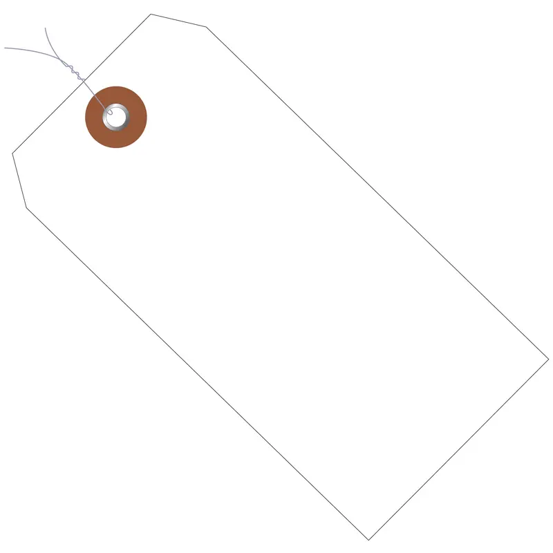 4 3/4 x 2 3/8" White Plastic Shipping Tags - Pre-Wired (G26050W) Case Of 100