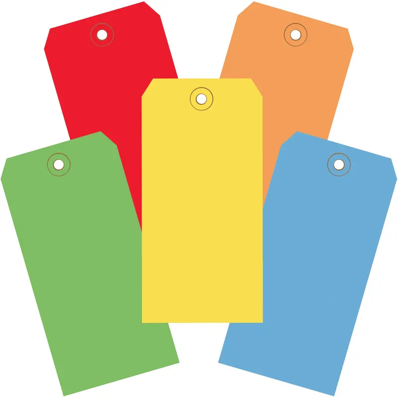 4 3/4 x 2 3/8" Assorted Color 13 Pt. Shipping Tags (G20001) Case Of 1000