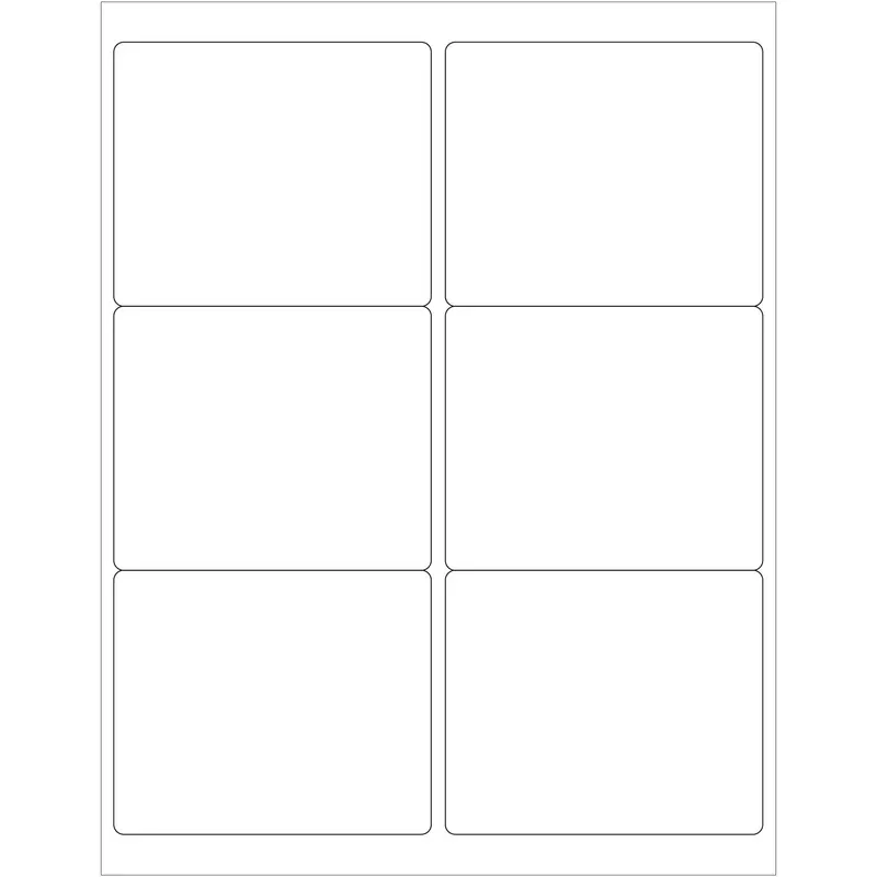 4 x 3 1/3" Opaque White Blockout Laser Labels (LL291) Case Of 600