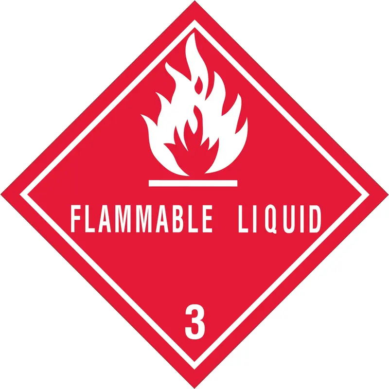 4 x 4" - "Flammable Liquids - 3" Labels (DL5120) Roll Of 500
