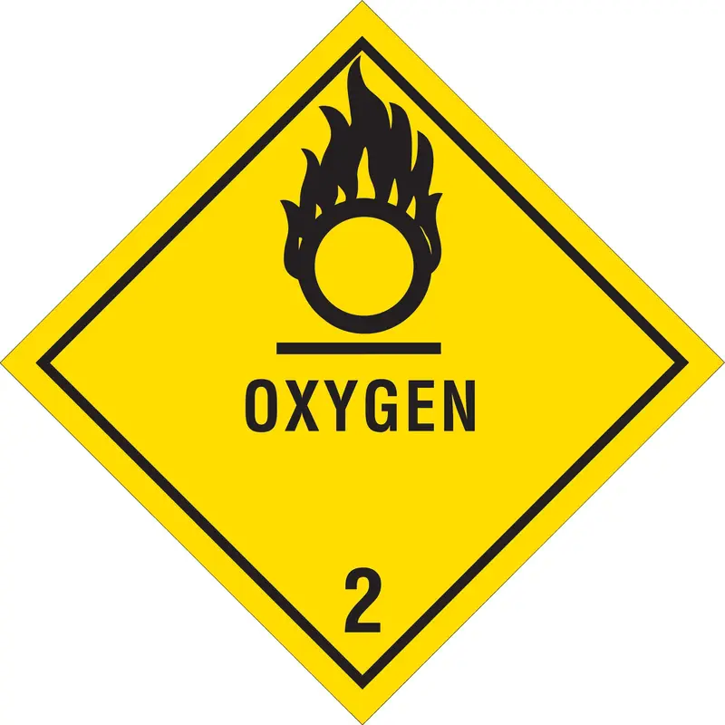 4 x 4" - "Oxygen - 2" Labels (DL5080) Roll Of 500