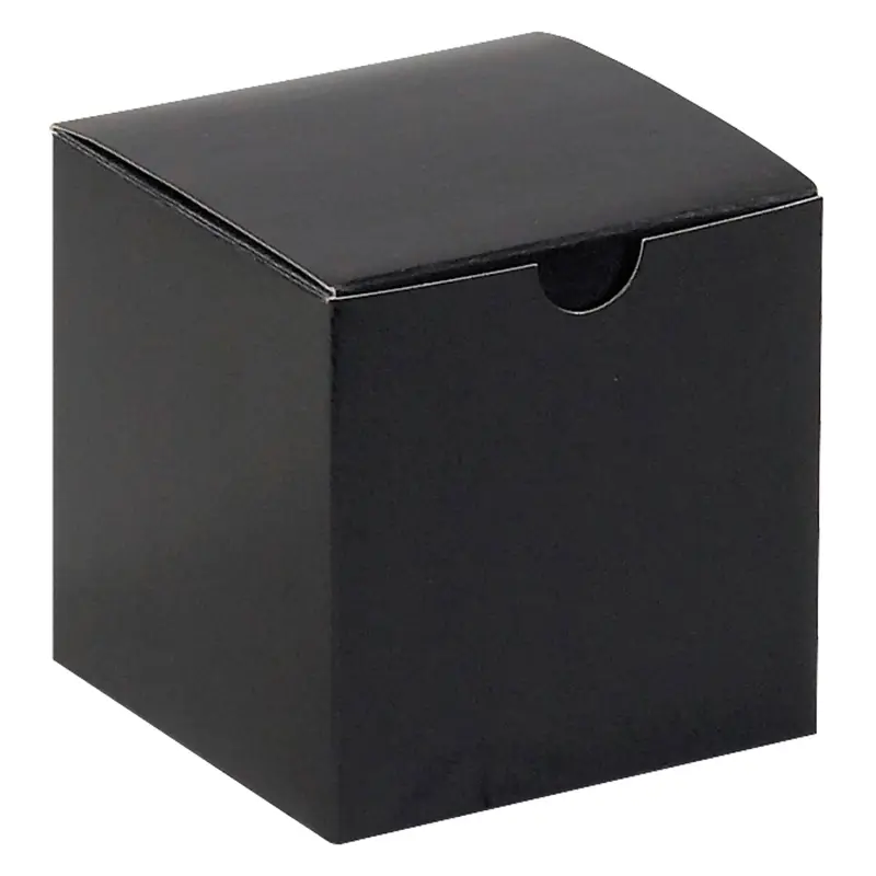 4 x 4 x 4" Black Gloss Gift Boxes (GB444BK) Case Of 100
