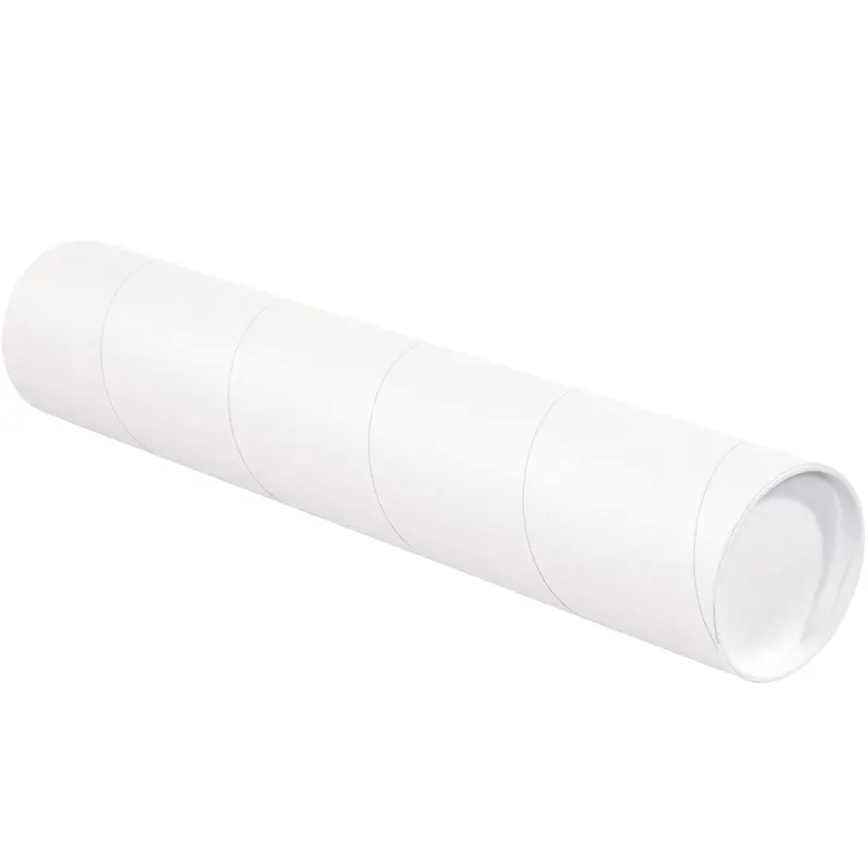 4 x 48" White Tubes with Caps (P4048W) Case Of 15