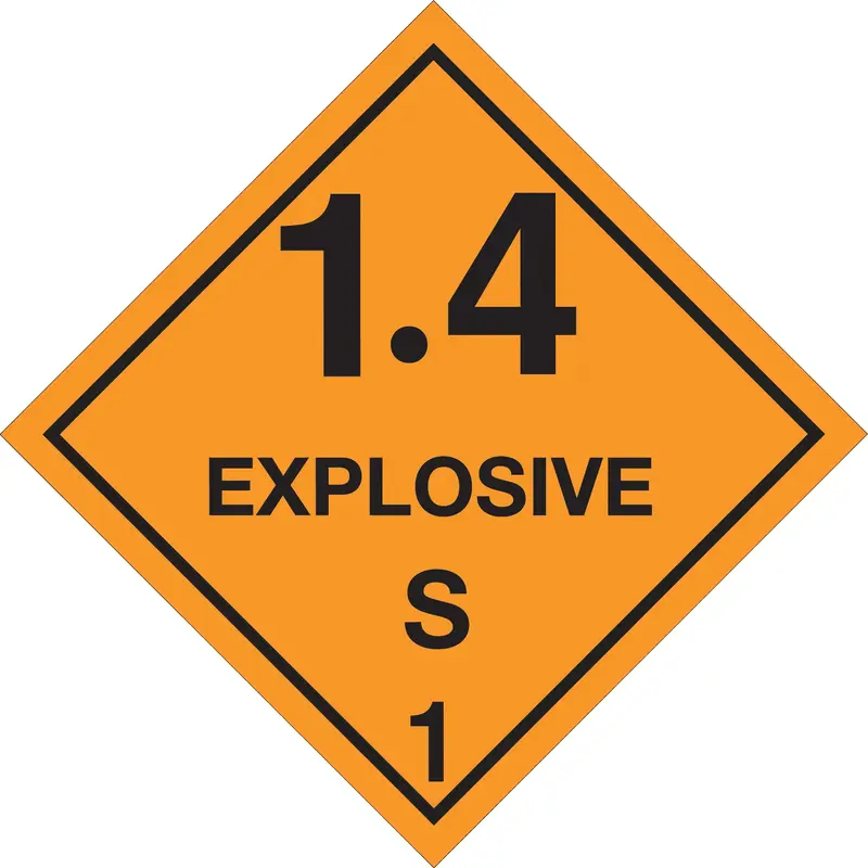 4 x 4" - "1.4 - Explosive - S 1" Labels (DL5091) Roll Of 500