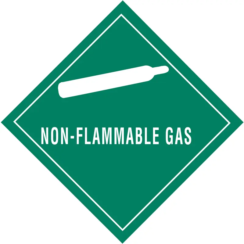 4 x 4" - "Non-Flammable Gas" Labels (DL5832) Roll Of 500