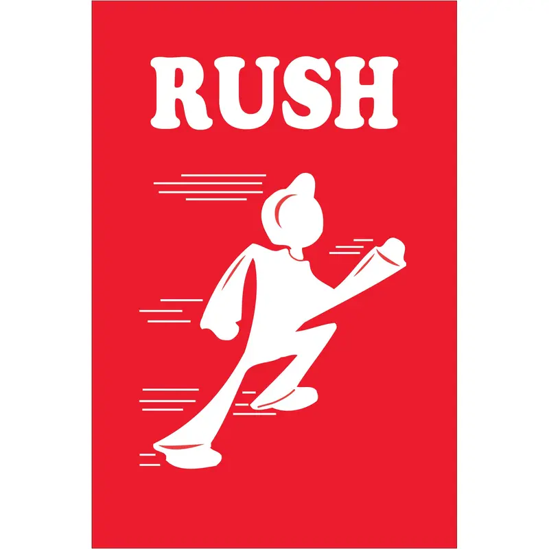 4 x 6" - "Rush" Labels (DL1440) Roll Of 500