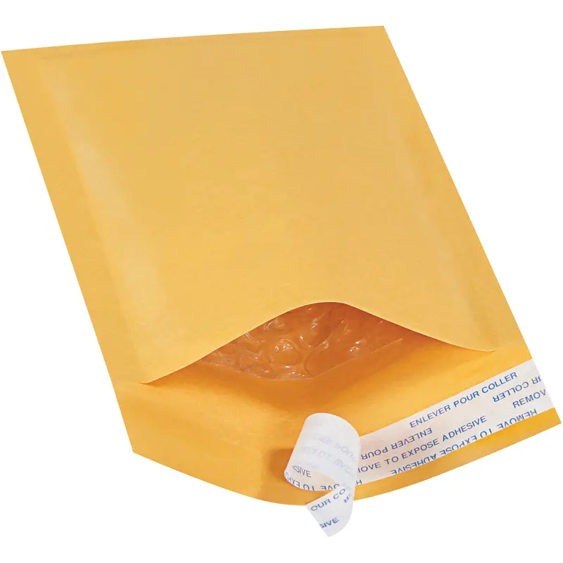 4 x 8" Kraft (25 Pack) #000 Self-Seal Bubble Mailers (B851SS25PK) Case Of 25