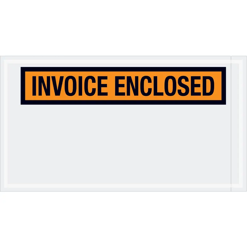 5 1/2 x 10" Orange "Invoice Enclosed" Envelopes (PL27) Case Of 1000