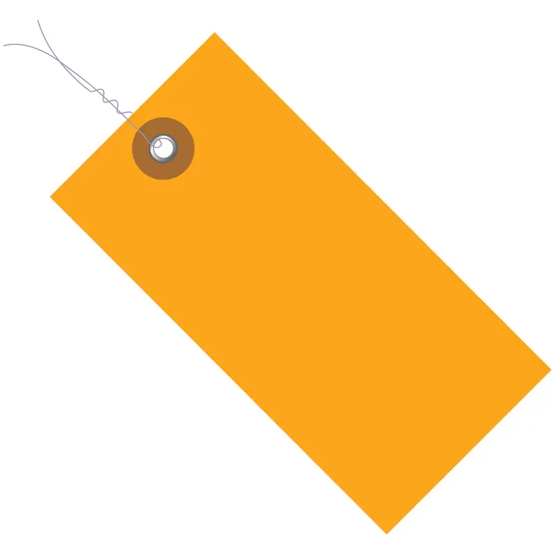 5 1/4 x 2 5/8" Orange Tyvek Pre-Wired Shipping Tag (G14063E) Case Of 100