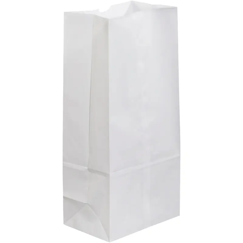 7 3/4 x 4 3/4 x 16" White Grocery Bags (BGG108W) Case Of 500