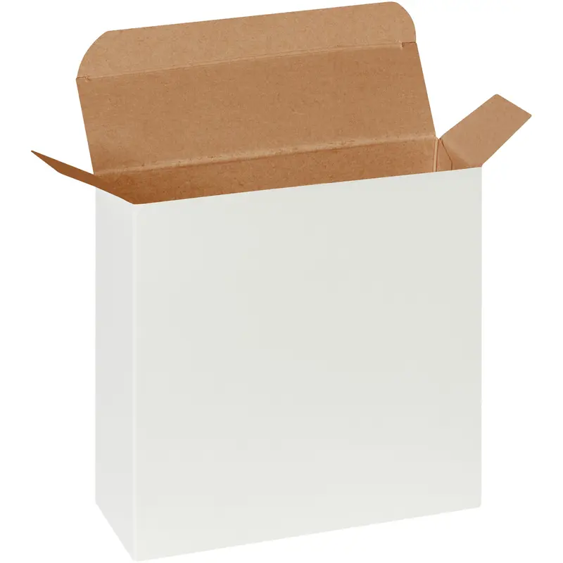7 1/4 x 2 x 7 1/4" White Reverse Tuck Folding Cartons (RTC57W) Case Of 250